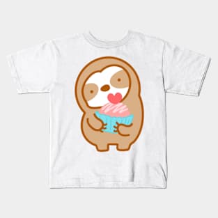 Cute Cupcake Sloth Kids T-Shirt